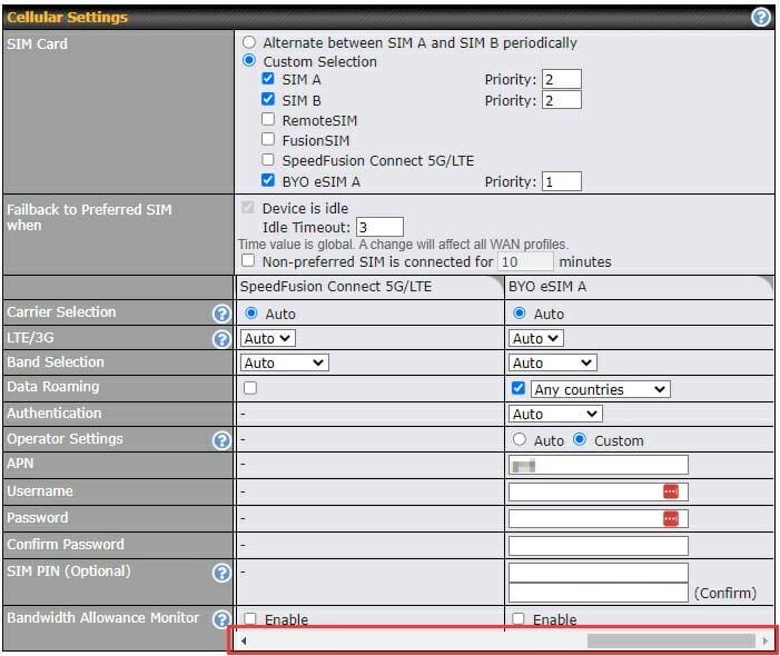 FrontierUS Peplink eSIM blog Cellular Settings