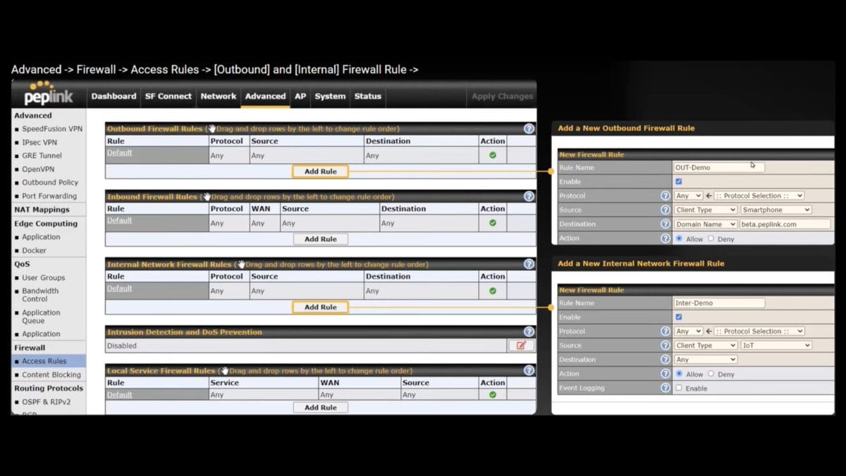 Peplink Firmware 8.5.0 Filter Access by Client Type